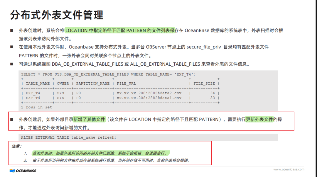 Tutorial explanation of external table fields and format definitions