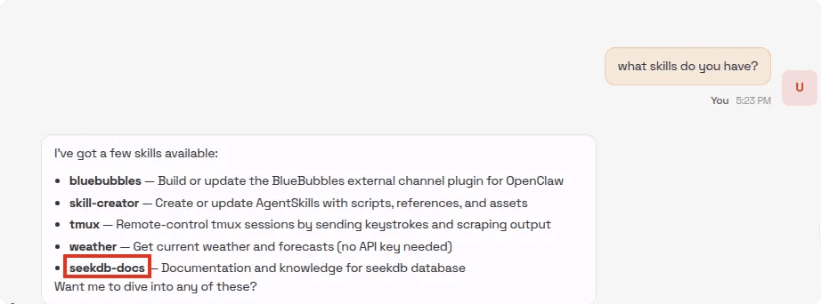 OpenClaw + seekdb skills: Build Your Own Personal seekdb Assistant