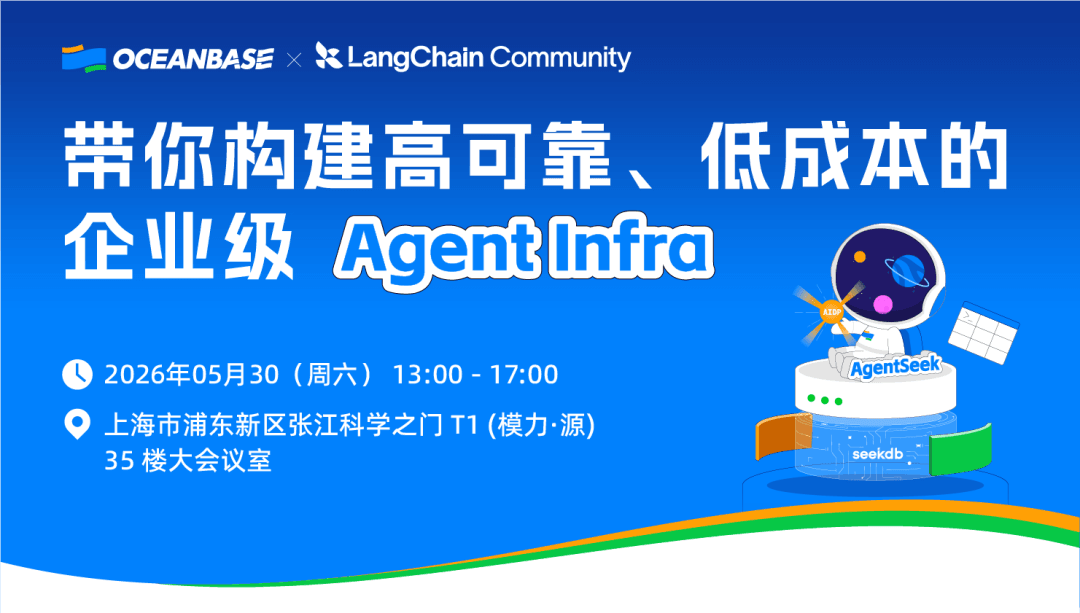 OceanBase × LangChain Shanghai Meetup event poster