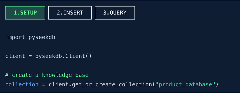 Create a knowledge base in three lines of code