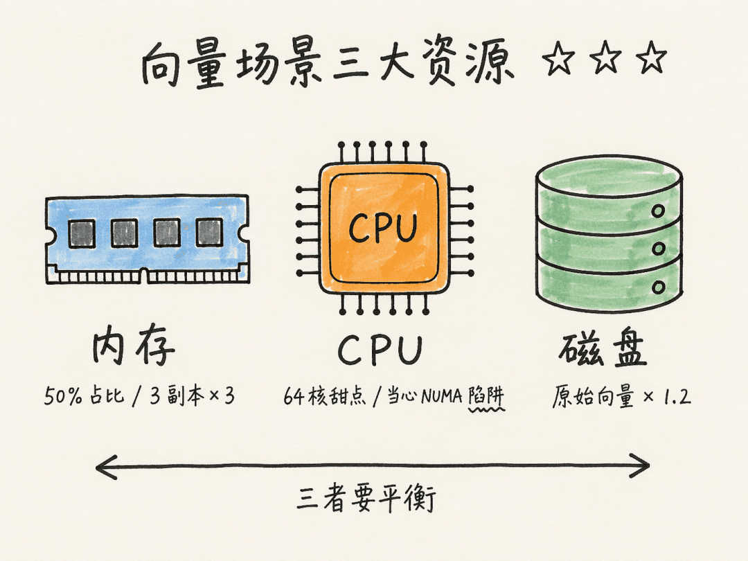 Imagery for vector database memory and CPU resource planning