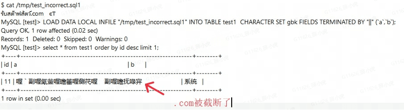 MySQL 5.7 silently truncating non-GBK characters