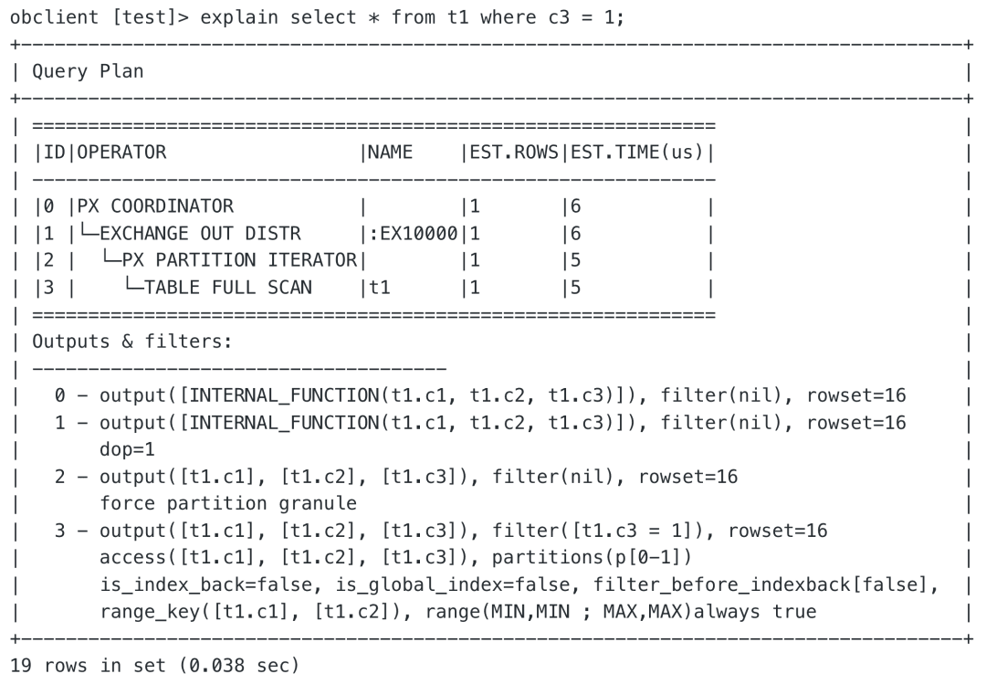 No partition pruning example: all partitions are scanned