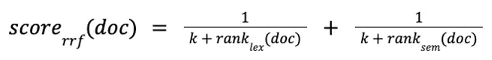 Reciprocal Rank Fusion formula