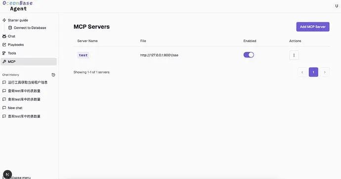 MCP configuration interface