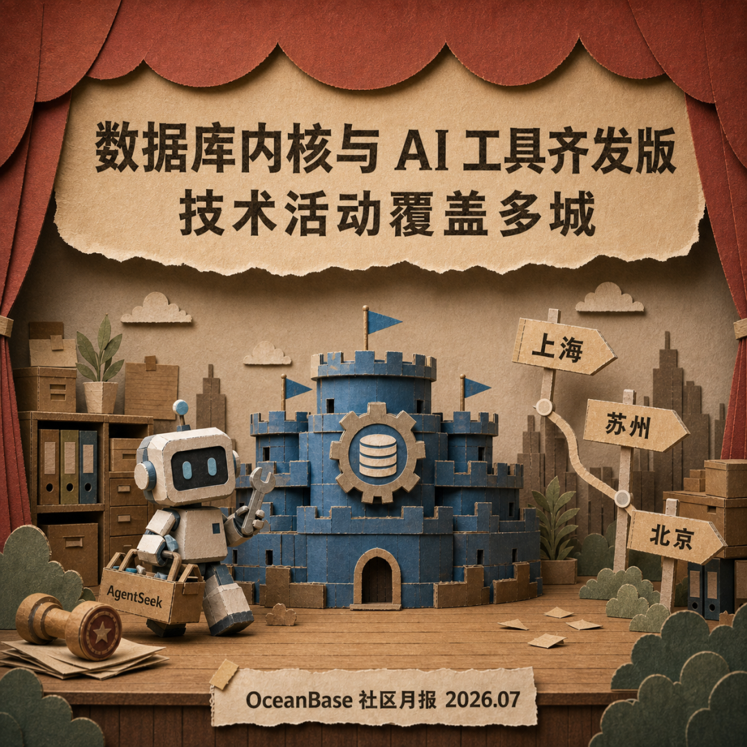 OceanBase Community Monthly August 2026 cover for kernel and AI tool releases