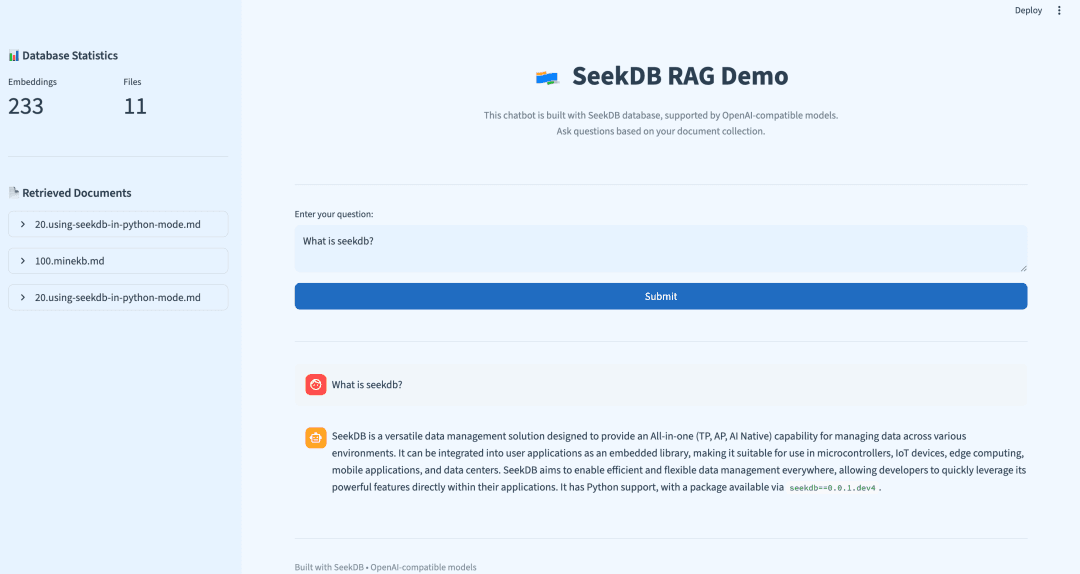 A Step-by-Step Tutorial — Building a RAG Application with OceanBase seekdb